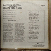 Parween Sultana - Khayal & Thumri (Vinyl)